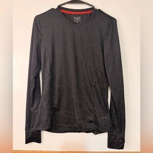 NFINITY Black Long Sleeve Performance Top with Subtle Pattern